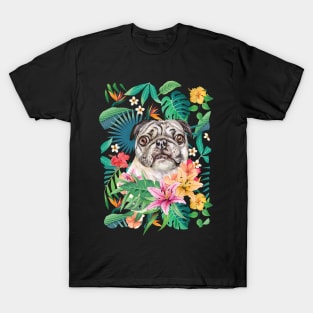 Tropical Pug 6 T-Shirt